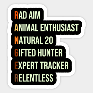 Ranger Hunter Class RPG Pnp Roleplaying Dungeon Meme Gift Sticker